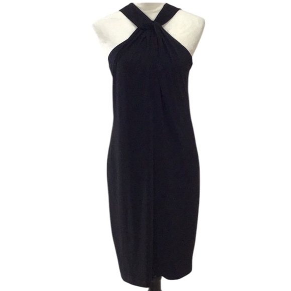 Ciara Sun Woo Black Grecian Style Midi Shift Dress Size Large - Picture 6 of 12